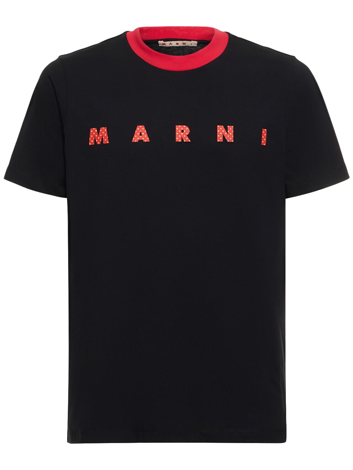 T-shirt En Maille De Coton Biologique À Logo - MARNI - Modalova