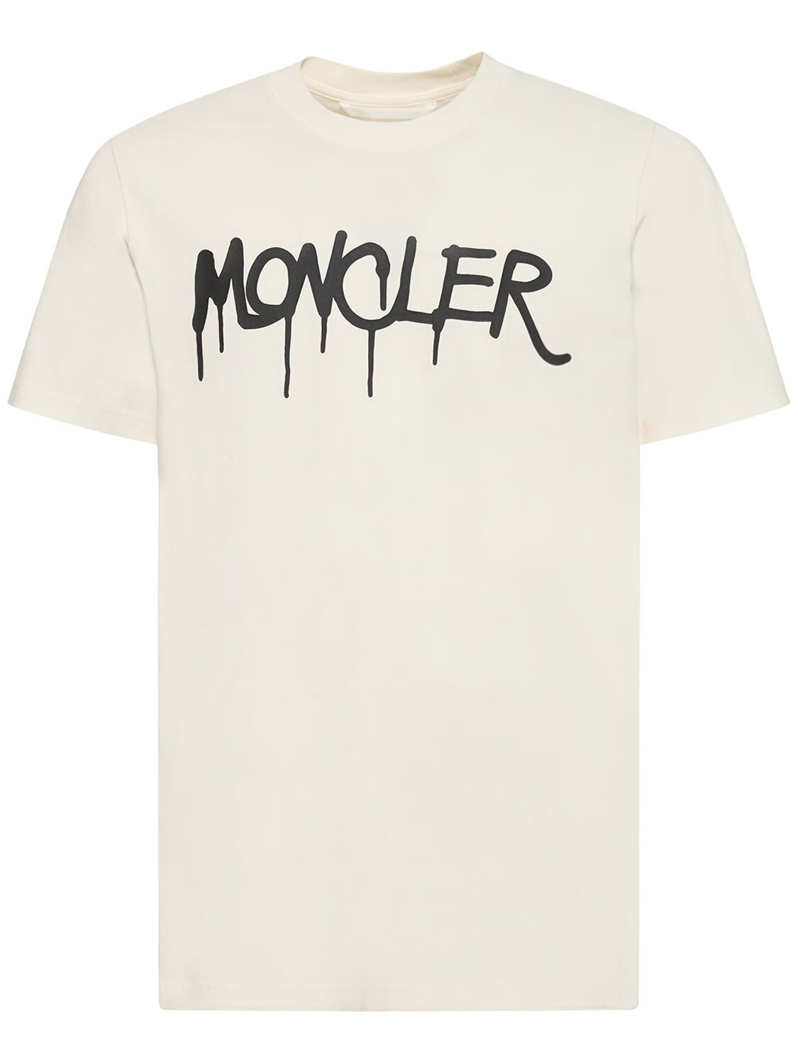 T-shirt En Coton Épais Détail Logo - MONCLER - Modalova