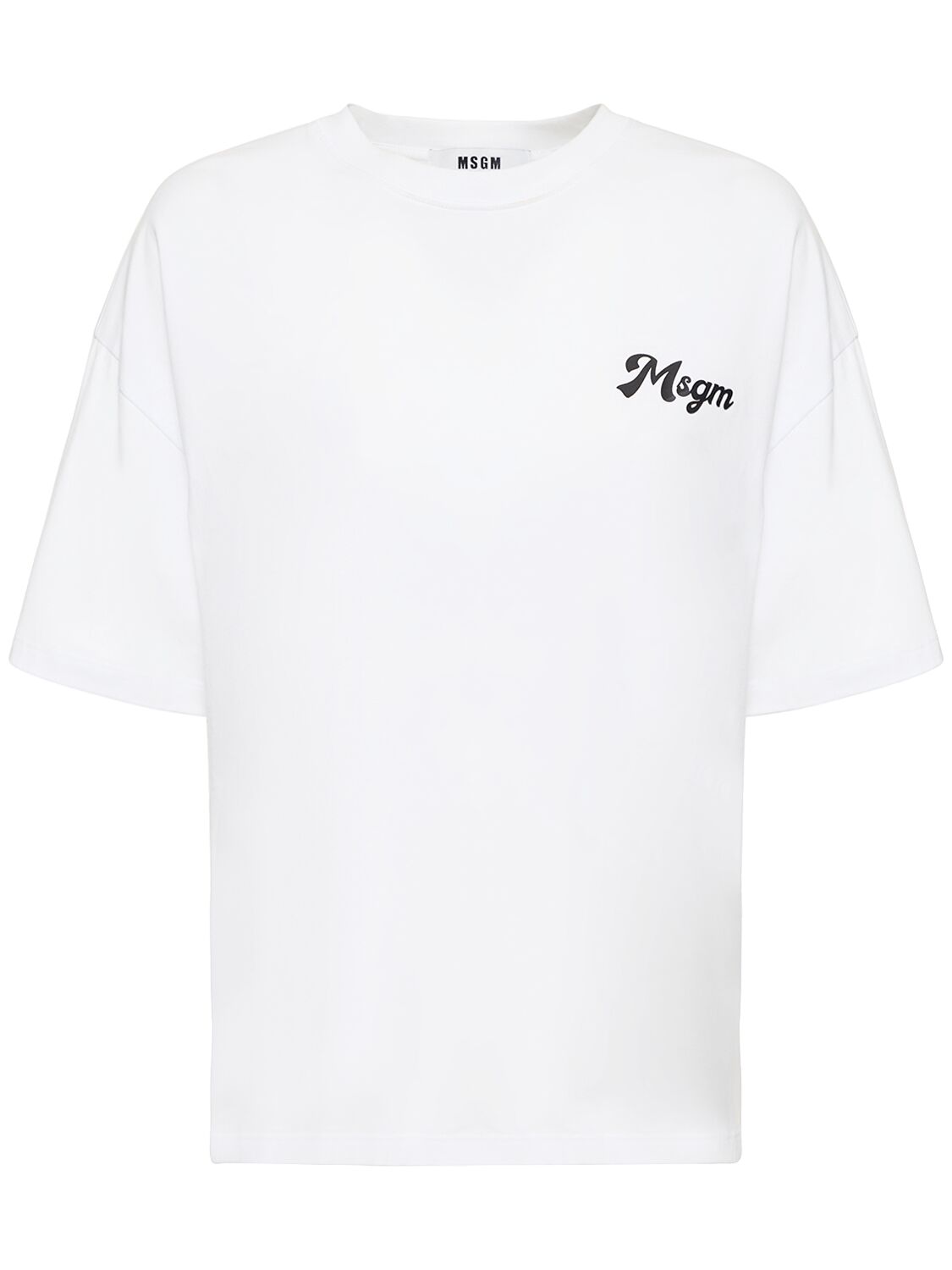 T-shirt Boxy En Coton À Logo - MSGM - Modalova