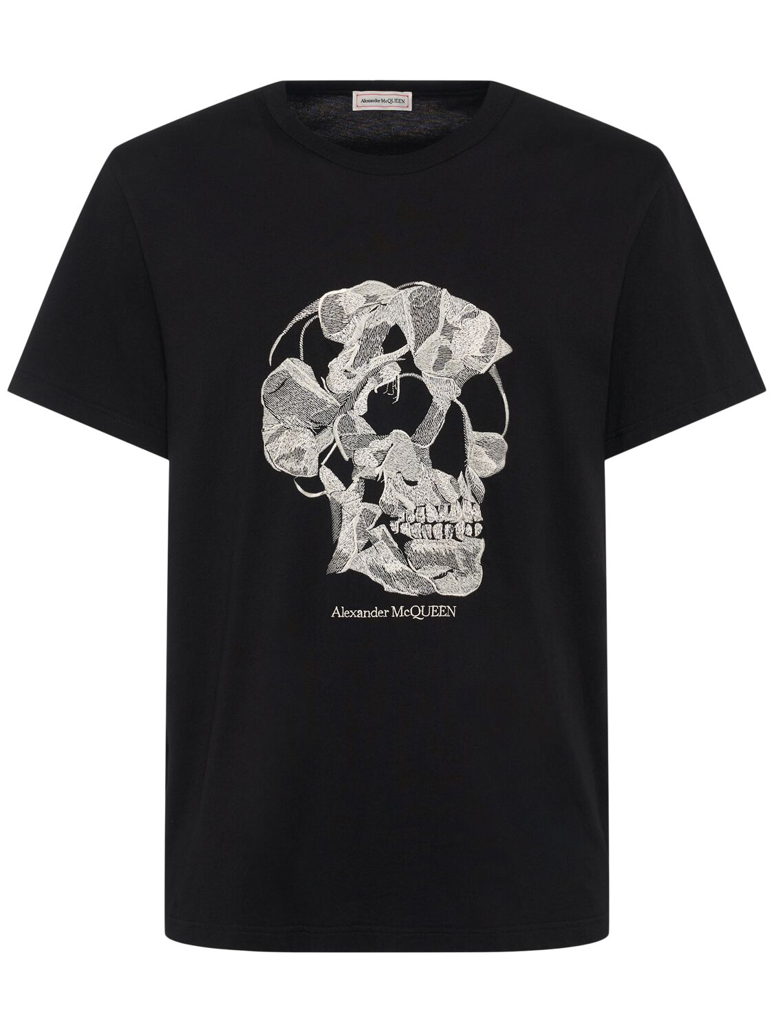 T-shirt En Coton Imprimé Crâne - ALEXANDER MCQUEEN - Modalova