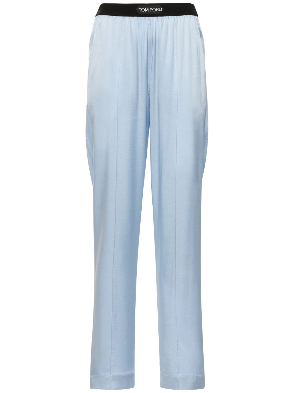 Pantalon De Pyjama En Satin De Soie À Logo - TOM FORD - Modalova