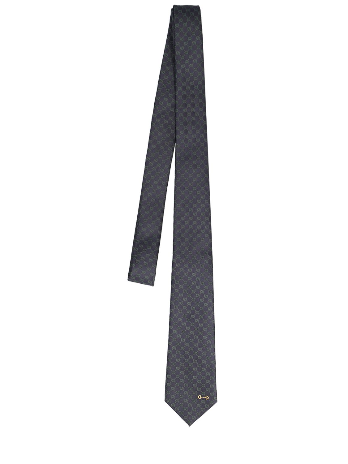 Cravate En Soie Jacquard Gg Mono Horsebit 7 Cm - GUCCI - Modalova