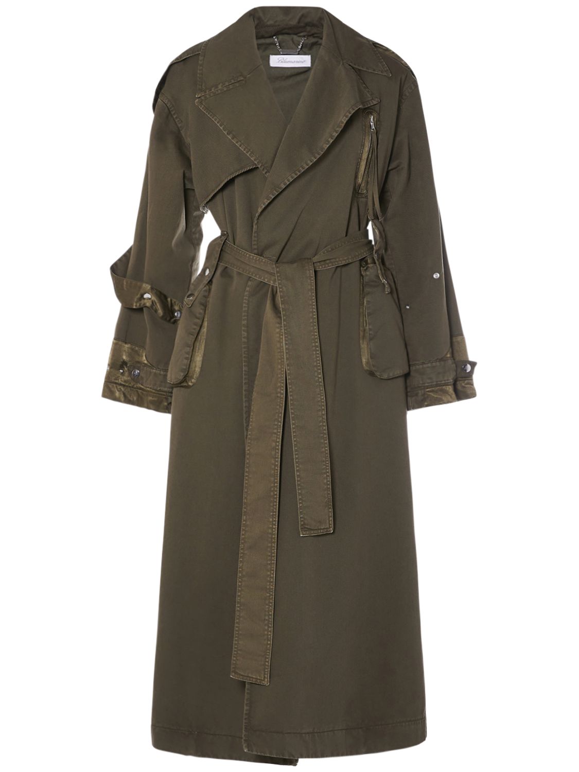 Trench-coat En Gabardine De Coton Avec Ceinture - BLUMARINE - Modalova