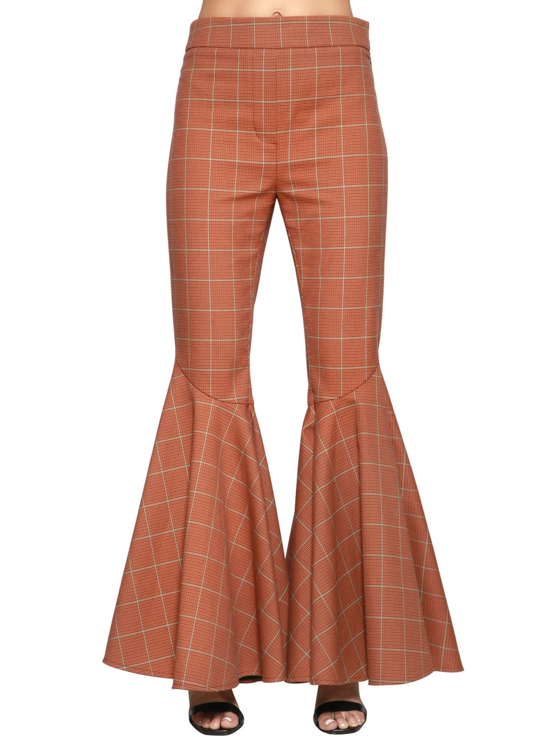 Pantalon Évasé Taille Haute En Coton À Carreaux - ELLERY - Modalova