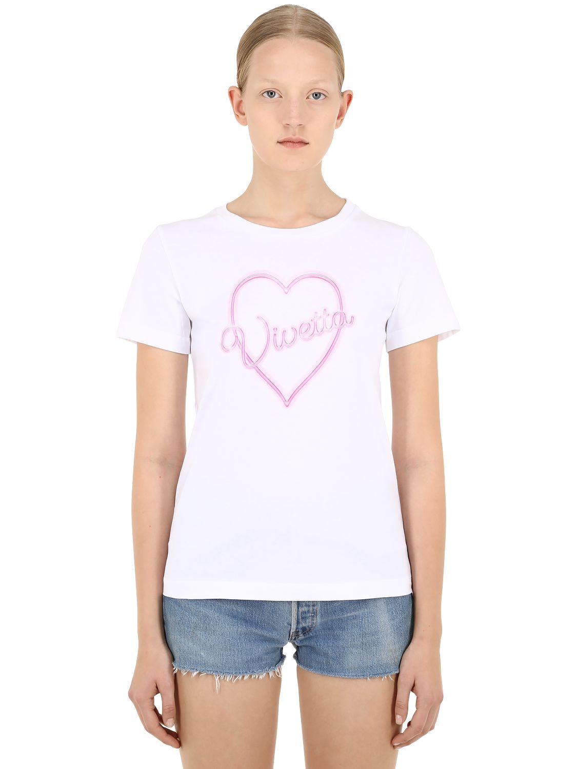 T-shirt En Coton Imprimé Coeur Et Logo - VIVETTA - Modalova