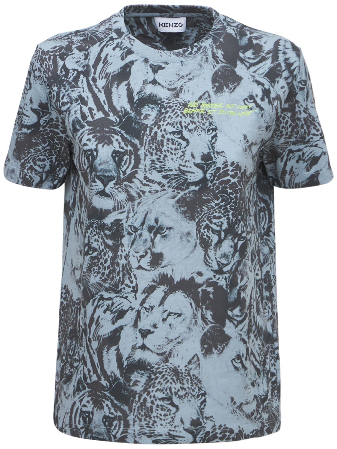 T-shirt En Coton Imprimé - KENZO - Modalova
