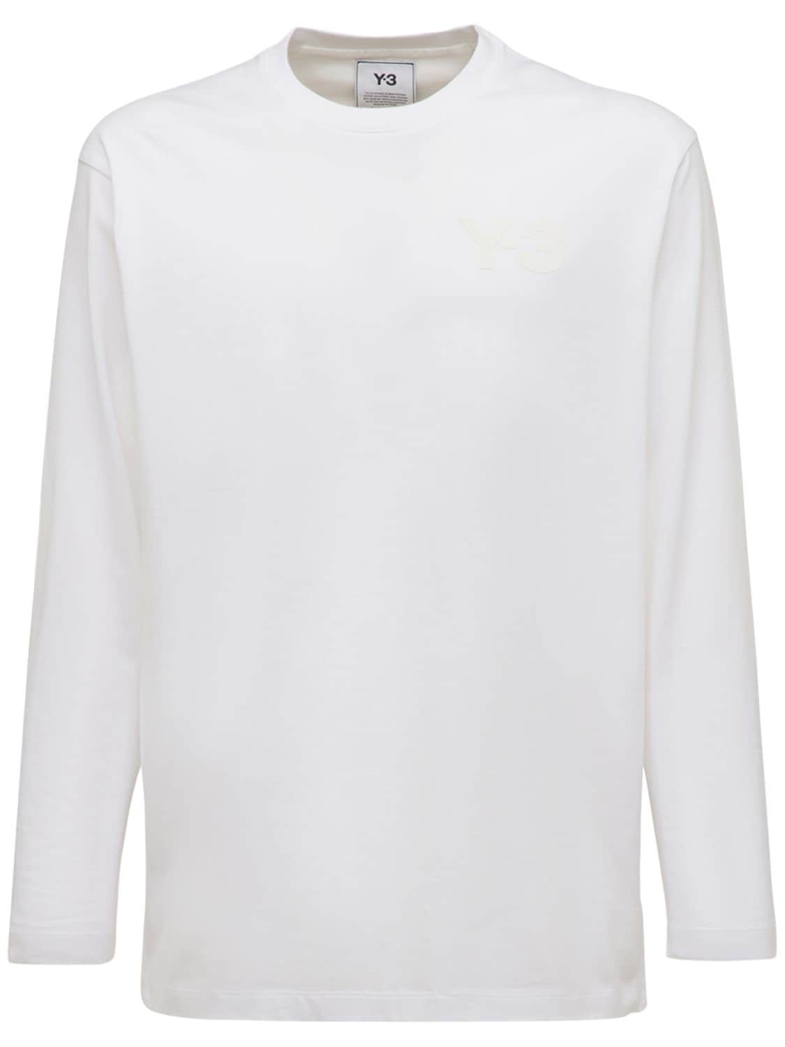 T-shirt Manches Longues En Jersey De Coton À Logo - Y-3 - Modalova