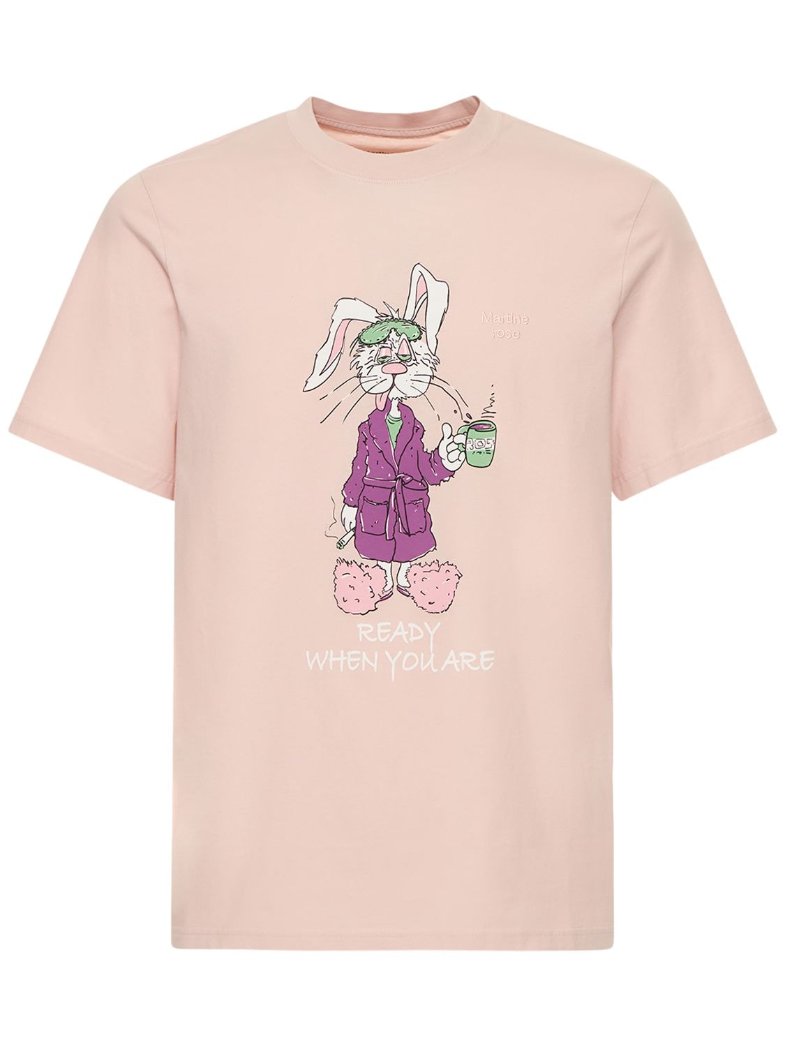 T-shirt En Jersey De Coton Imprimé Lapin - MARTINE ROSE - Modalova