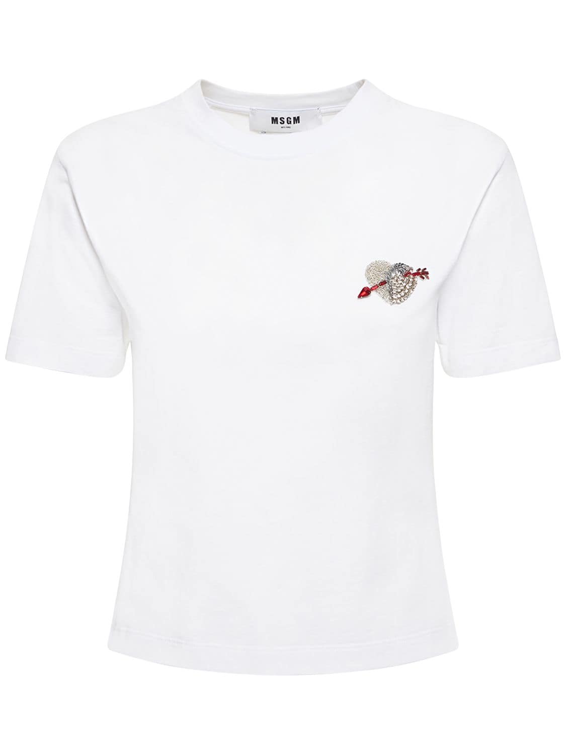 T-shirt En Jersey De Coton - MSGM - Modalova