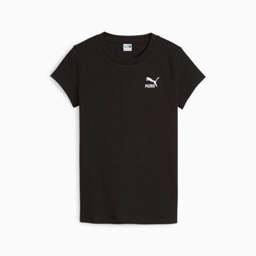 T-Shirt côtelé coupe étroite CLASSICS , Noir - PUMA - Modalova