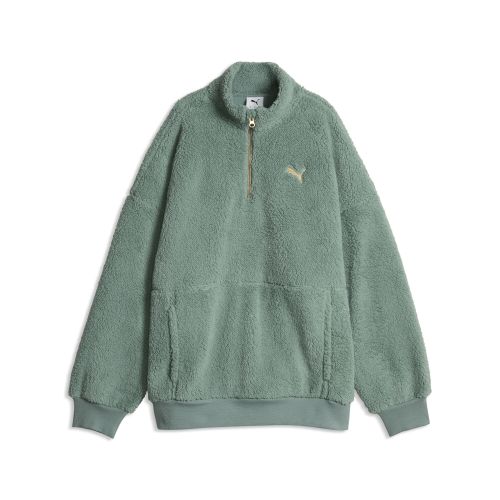 Sweat ras du cou oversize à demi-zip en sherpa , Vêtements, Vert, S - PUMA - Modalova