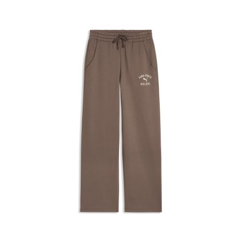 Pantalon droit en molleton à taille haute Varsity , Vêtements, Marron, S - PUMA - Modalova