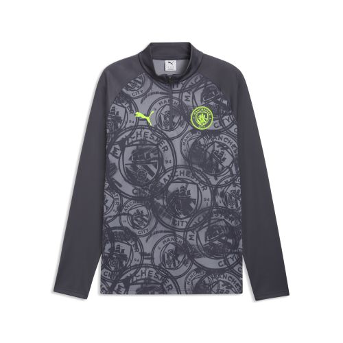 Haut d'échauffement 1/4 zip Manchester City , Accessoires, Gris, S - PUMA - Modalova