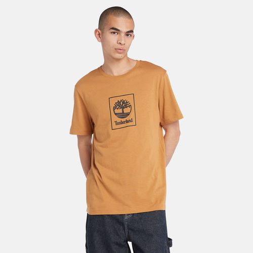T-shirt À Logo Stack En Orange Jaune/noir, Taille M - Timberland - Modalova