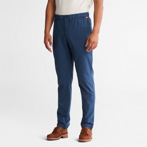 Pantalon De Jogging En Coton Et Lin En Bleu Bleu Foncé, Taille 29 x 34 - Timberland - Modalova