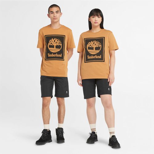 T-shirt À Logo Stack Pour Unisexe En Orange/noir Orange Unisex, Taille M - Timberland - Modalova
