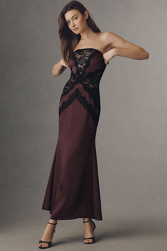 Robe longue bustier en satin et dentelle en taille: M chez Anthropologie - Mare Mare - Modalova