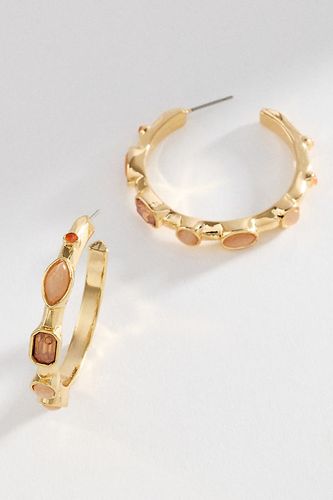 Boucles d'oreilles créoles à pierres serties par en - By Anthropologie - Modalova