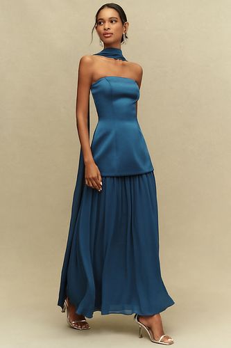 Robe longue sans bretelles en satin stretch et mousseline Natalie en taille: L chez Anthropologie - Mare Mare - Modalova