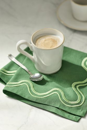 Serviettes brodées Madeline, ensemble de 2 en taille: S chez - Anthropologie - Modalova