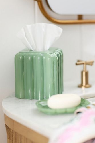 Couvercle de boîte à mouchoirs en verre festonné Eloise en chez - Anthropologie - Modalova