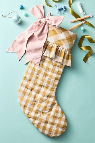 Bas à carreaux avec naud en Yellow chez - Anthropologie - Modalova