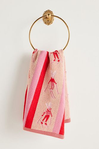 Serviette de toilette imprimée en coton Holiday en Red chez - Anthropologie - Modalova