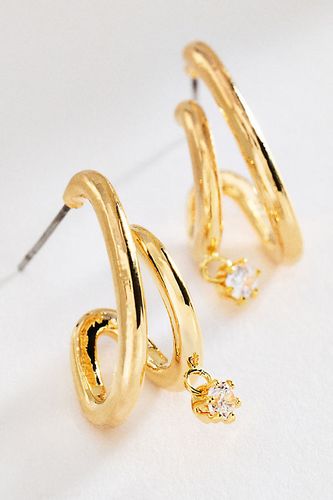 Boucles d'oreilles créoles doubles en cristal par en - By Anthropologie - Modalova