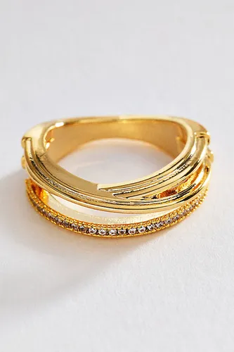 Bague à cristaux empilés en Gold taille: Uk 10 chez - Anthropologie - Modalova