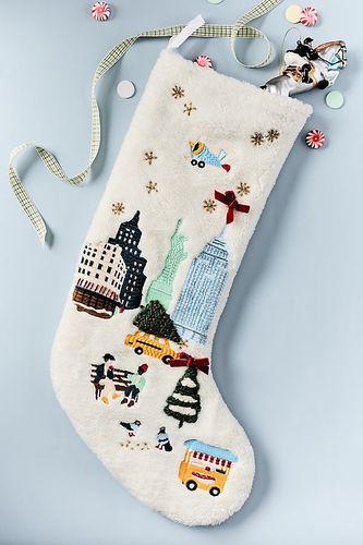 Holiday in the City Stocking en Blue chez - Anthropologie - Modalova