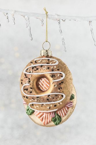 Ornement en verre Bagel Lox Everything chez - Anthropologie - Modalova