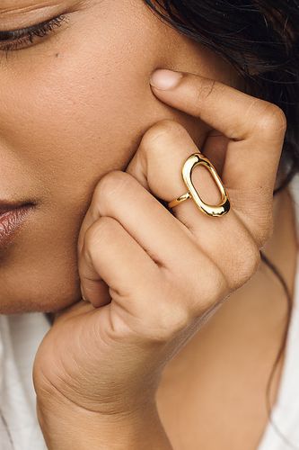 Bague ajustable ovale ouverte par en - By Anthropologie - Modalova