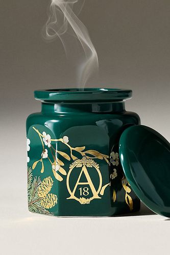 Bougie en céramique avec couvercle Apothecary 18 Gui boisé et mousse par en taille: XS - Apothecary 18 by Anthropologie - Modalova