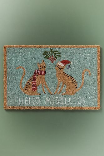 Paillasson imprimé en coco Chats et Gui en Blue taille: 20" x30" chez - Anthropologie - Modalova