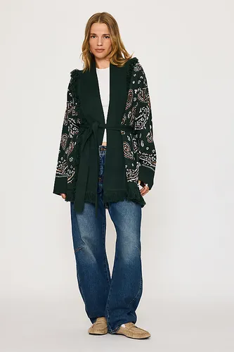 Cardigan portefeuille à franges en chez Anthropologie - Flat White - Modalova