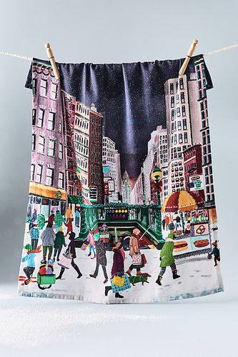 Torchon de Thé Holiday in the City en Blue chez - Anthropologie - Modalova