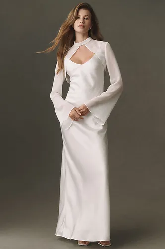 Robe nuisette à cape en satin en taille: XS chez Anthropologie - Mare Mare - Modalova