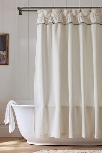 Rideau de douche tissé en coton à volants en Blue taille: 72" x 72" chez - Anthropologie - Modalova