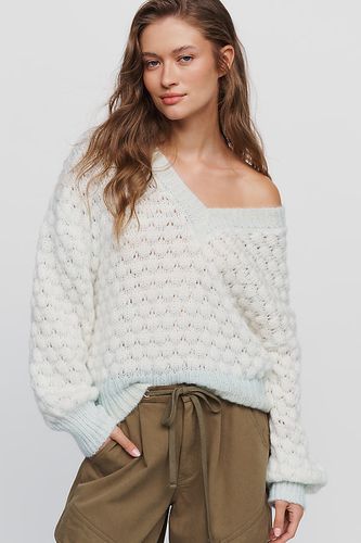 Pull texturé à col en V en taille: XS chez Anthropologie - LyreBird - Modalova