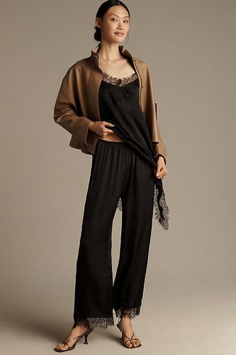 Pantalon large en satin avec bordure en dentelle en taille: 2XS chez Anthropologie - LyreBird - Modalova
