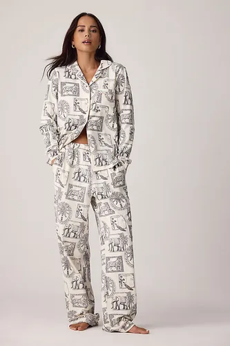 Ensemble de pyjama long en coton imprimé safari en taille: Uk 12 chez Anthropologie - Chelsea Peers - Modalova