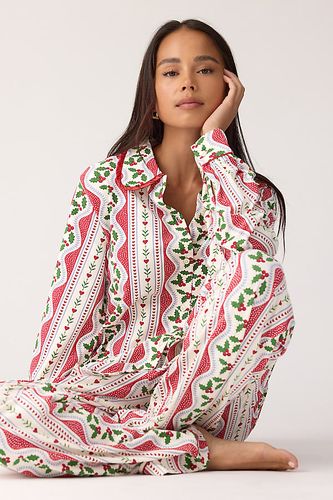 Ensemble de pyjama long à imprimé rayé guirlande de houx taille: Uk 6 chez Anthropologie - Chelsea Peers - Modalova