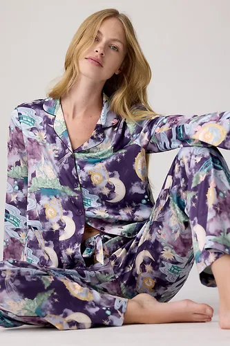Ensemble Pyjama Long en Satin Imprimé Dreamscape Kingdom taille: Uk 6 chez Anthropologie - Chelsea Peers - Modalova