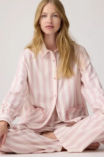 Ensemble de pyjama long à volants et rayures caur taille: Uk 6 chez Anthropologie - Chelsea Peers - Modalova