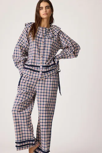 Ensemble pyjama long à carreaux Aletta taille: Uk 6 chez Anthropologie - Damson Madder - Modalova