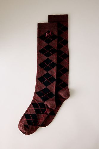 Chaussettes mi-mollet à motif argyle en chez Anthropologie - Damson Madder - Modalova