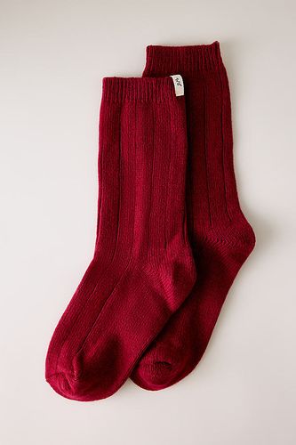 Chaussettes douillettes côtelées en Purple chez Anthropologie - Damson Madder - Modalova