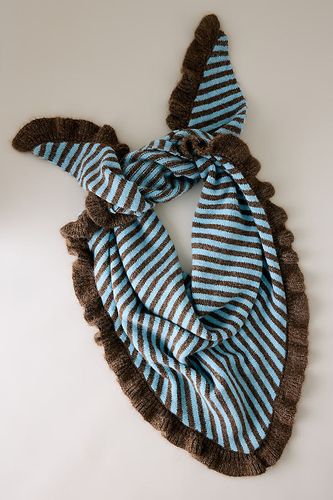 Grande écharpe triangulaire en tricot à bord à volants par en - By Anthropologie - Modalova