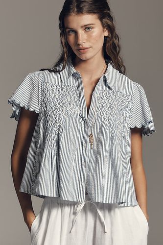 Haut évasé festonné en coton taille: XS chez Anthropologie - Maeve - Modalova