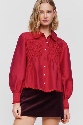 Blouse à manches bouffantes froncées en taille: XS chez Anthropologie - Maeve - Modalova